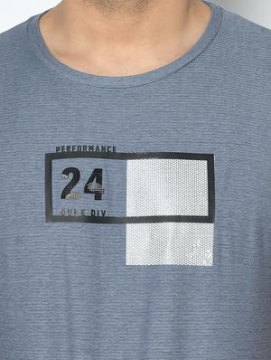 blue typographic chest print t-shirt - 17710156 - Standard Image - 5