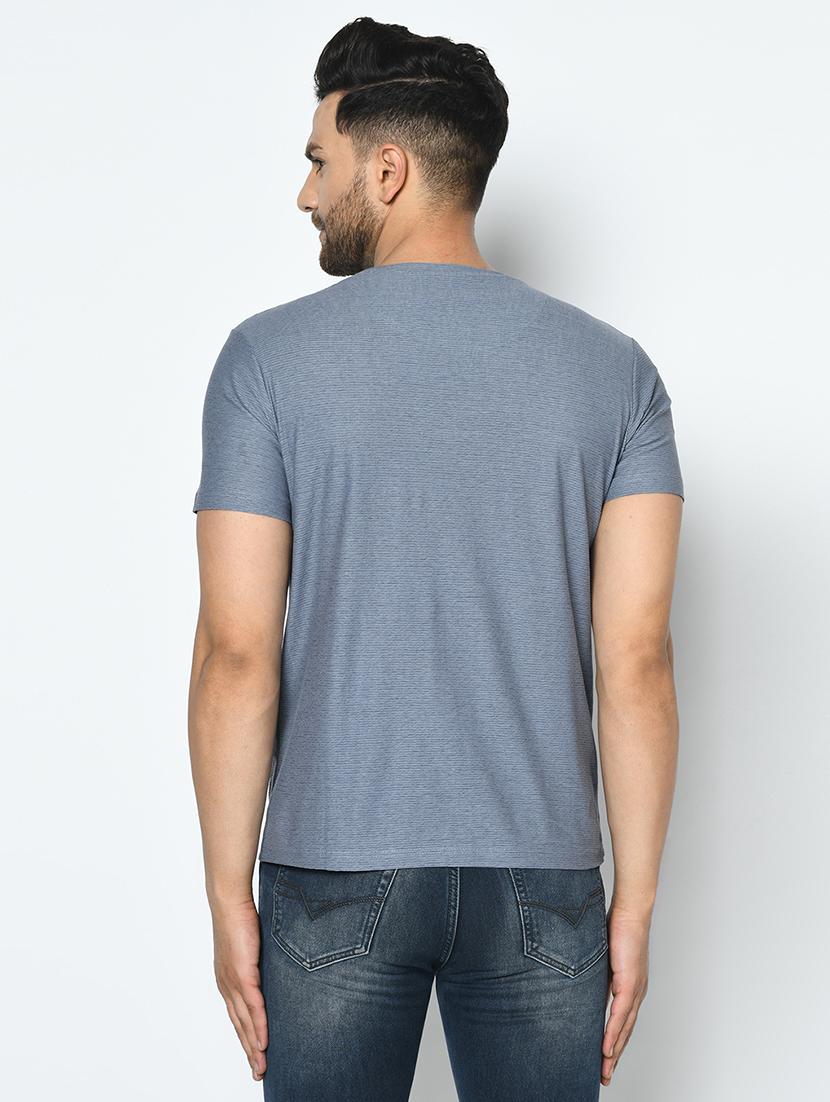 blue typographic chest print t-shirt - 17710156 - Zoom Image - 4