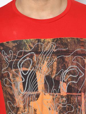 red all over print t-shirt - 17710188 - Standard Image - 5