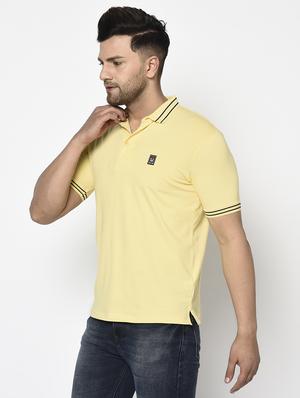 yellow solid polo t-shirt - 17710198 - Standard Image - 3