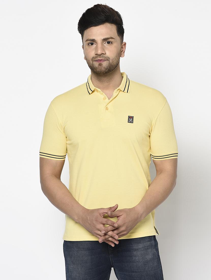 yellow solid polo t-shirt - 17710198 - Zoom Image - 1