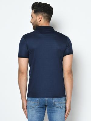navy blue printed polo t-shirt - 17710237 - Standard Image - 3
