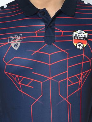 navy blue printed polo t-shirt - 17710237 - Standard Image - 5