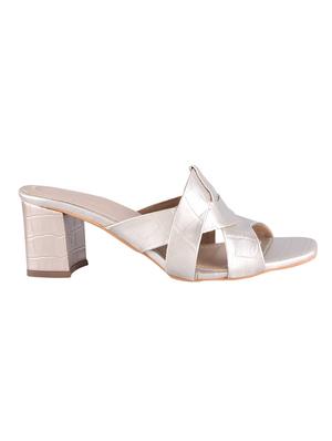 gold synthetic slip on sandals - 17710319 - Standard Image - 2