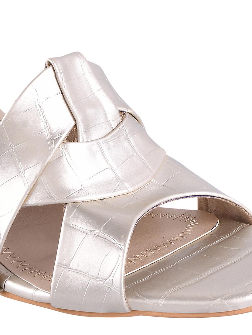 gold synthetic slip on sandals - 17710319 - Zoom Image - 6