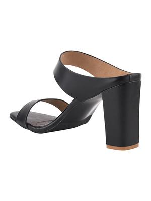 black synthetic slip on sandals - 17710326 - Standard Image - 3