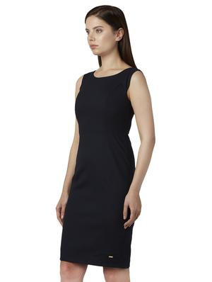 round neck solid sheath dress - 17710625 - Standard Image - 2