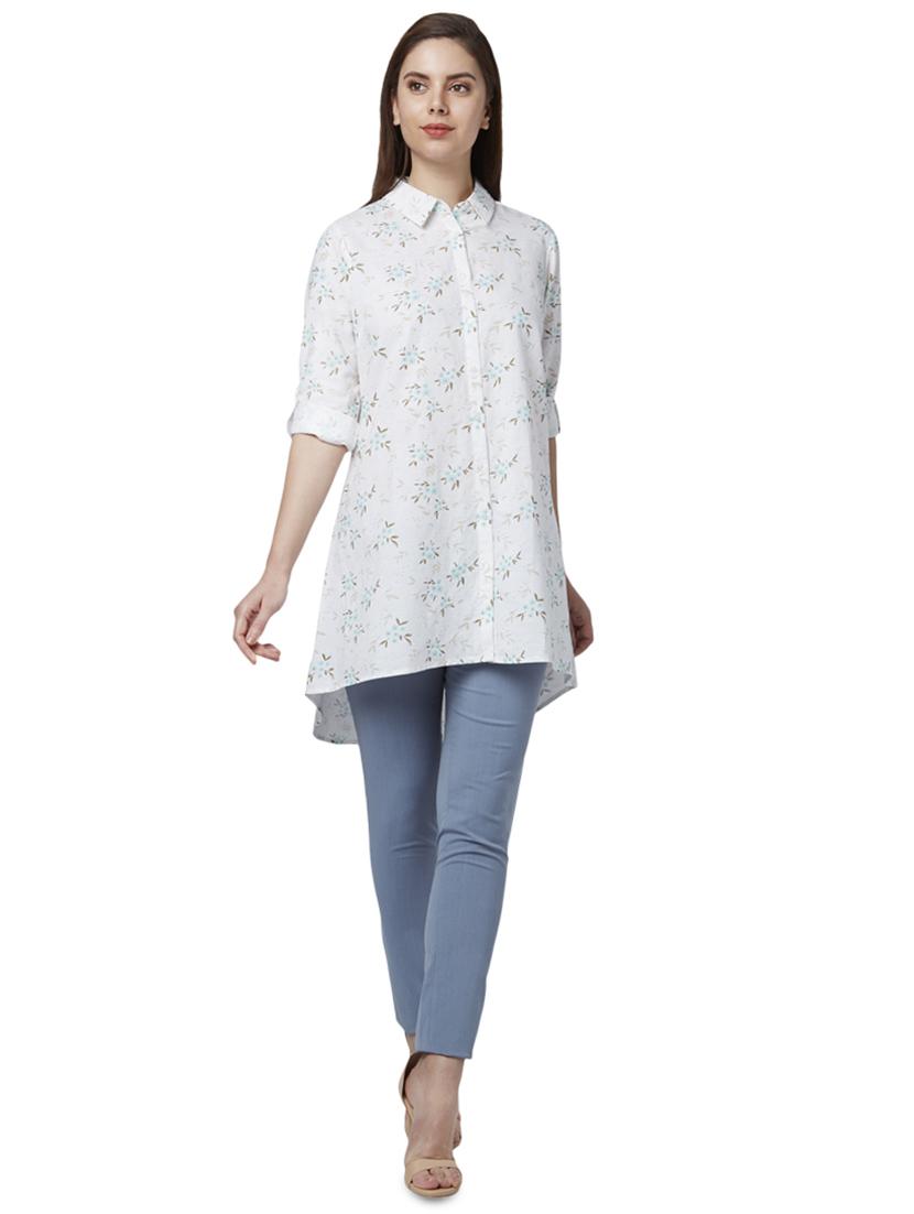 concealed placket floral shirt - 17710631 - Zoom Image - 4