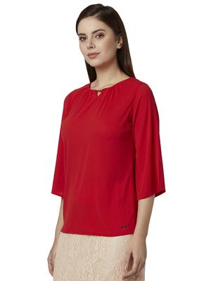 key hole neck bell sleeved top - 17710727 - Standard Image - 2