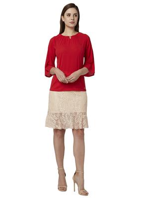 key hole neck bell sleeved top - 17710727 - Standard Image - 5