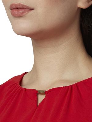 key hole neck bell sleeved top - 17710727 - Standard Image - 6