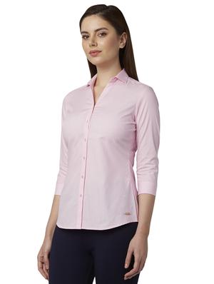 curved hem solid shirt - 17710735 - Standard Image - 2