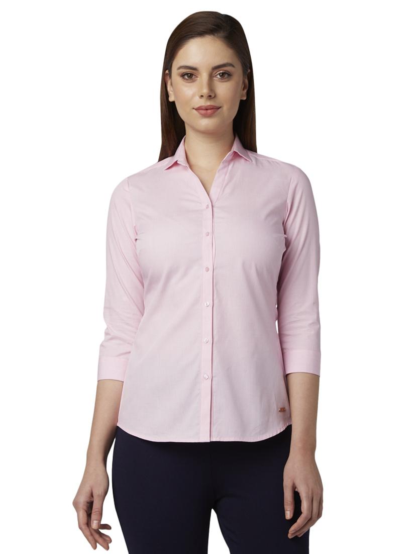 curved hem solid shirt - 17710735 - Zoom Image - 1
