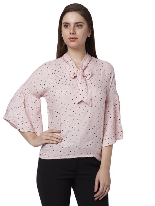 bell sleeved polka dot top - 17710742 - Standard Image - 1
