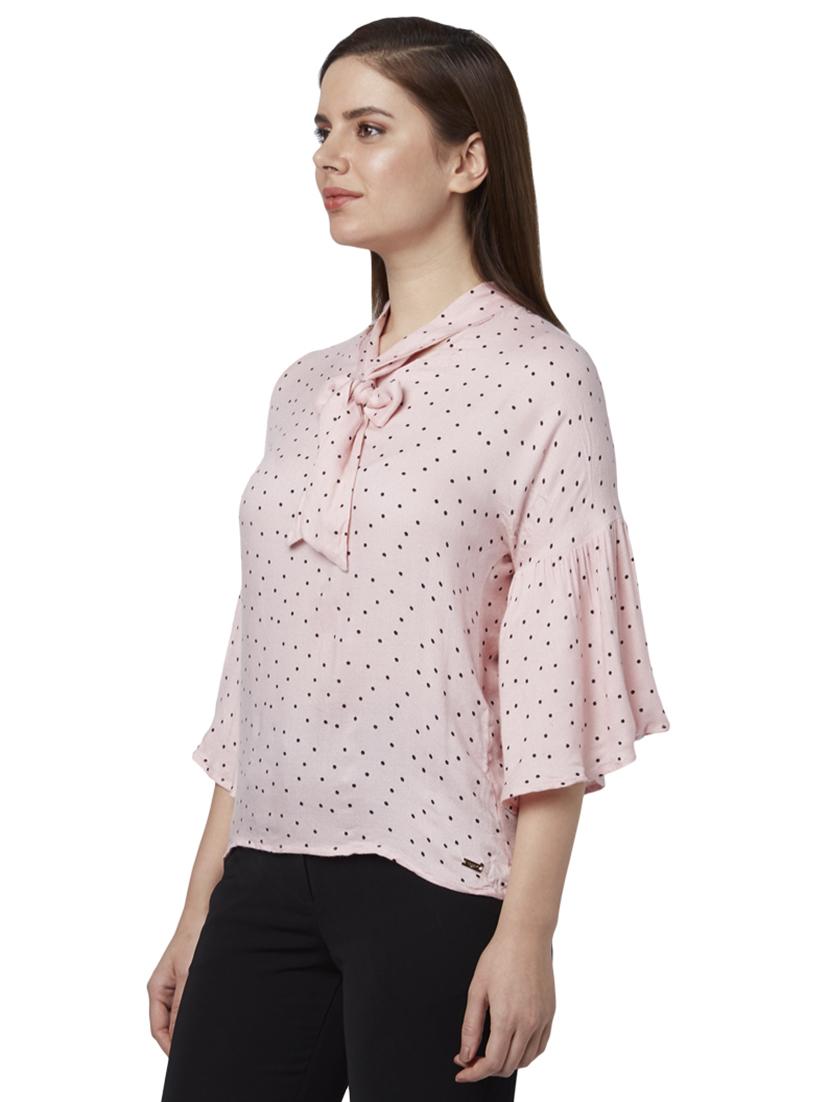 bell sleeved polka dot top - 17710742 - Zoom Image - 2
