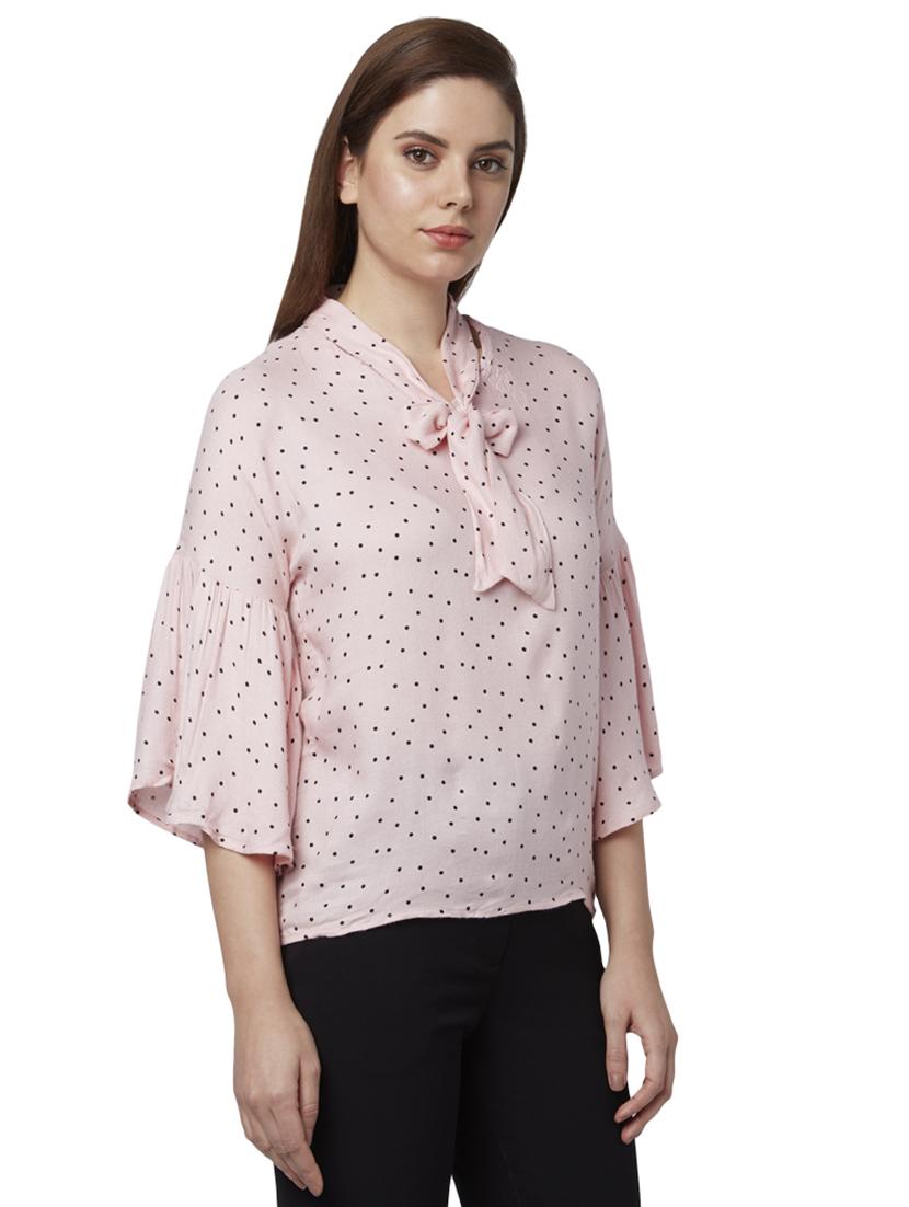 bell sleeved polka dot top - 17710742 - Zoom Image - 3
