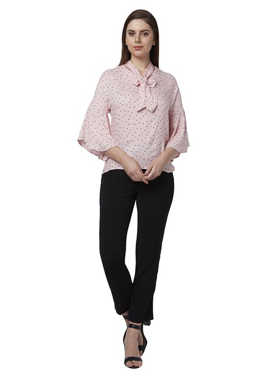 bell sleeved polka dot top - 17710742 - Zoom Image - 5