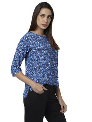 boat neck printed top - 17710773 - Standard Image - 3