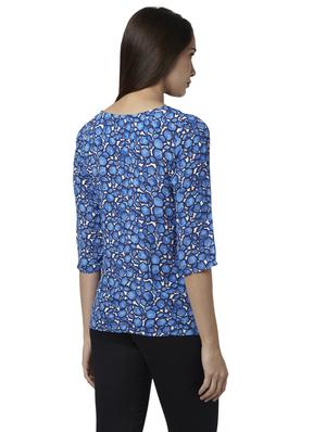 boat neck printed top - 17710773 - Standard Image - 4