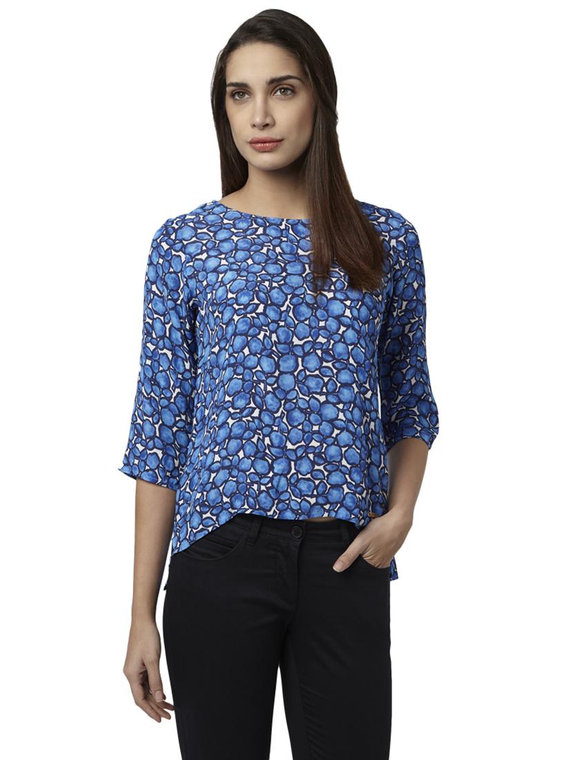 boat neck printed top - 17710773 - Zoom Image - 1