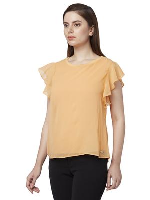 frill sleeves solid top - 17710775 - Standard Image - 2
