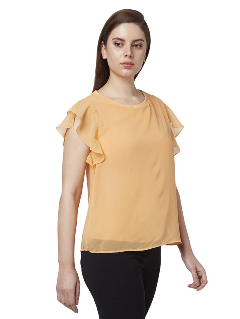 frill sleeves solid top - 17710775 - Zoom Image - 3