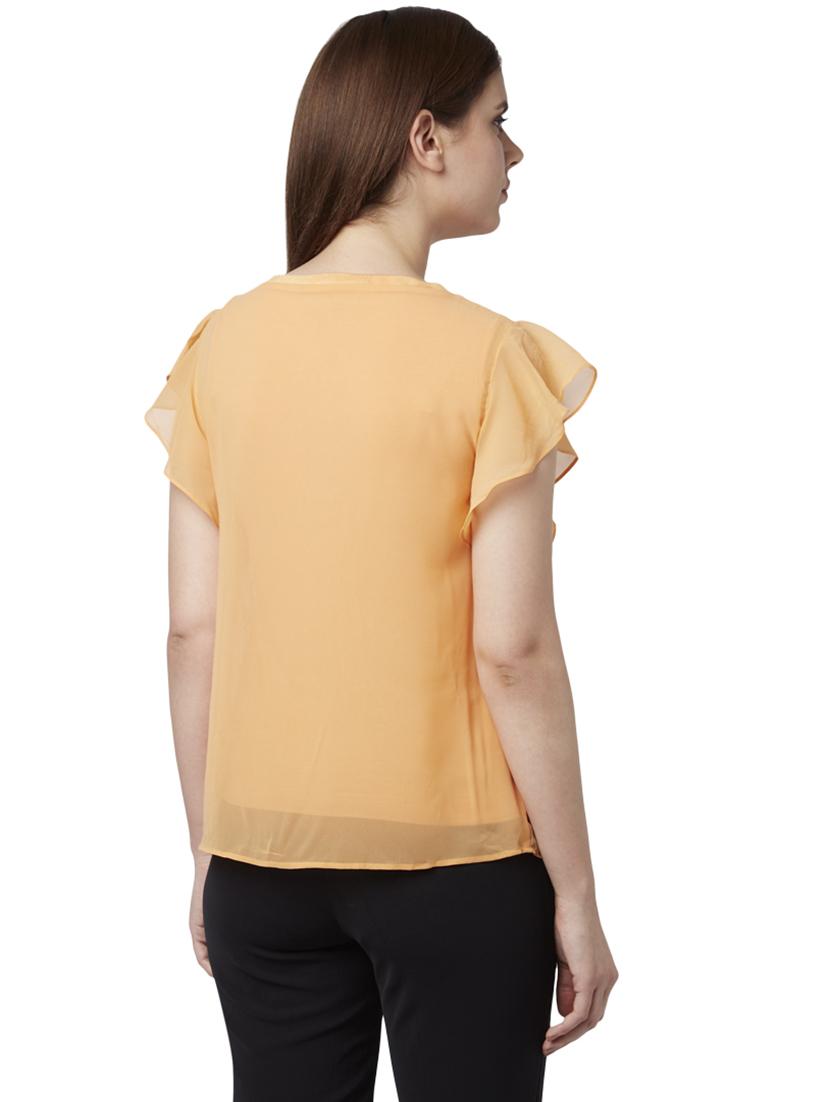 frill sleeves solid top - 17710775 - Zoom Image - 4