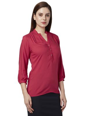 red viscose regular top - 17710793 - Standard Image - 3