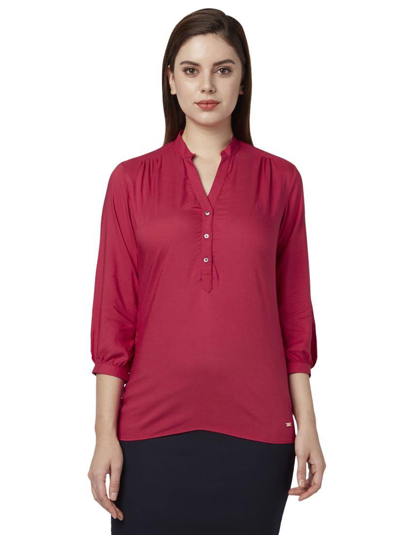 red viscose regular top - 17710793 - Zoom Image - 1