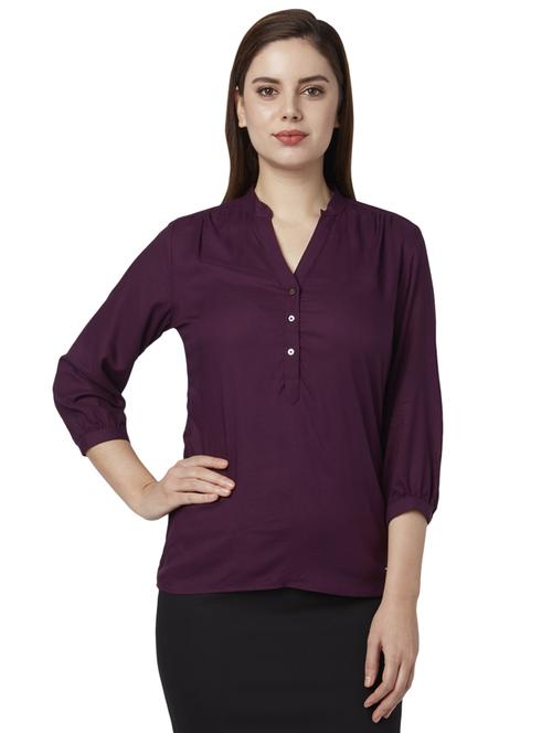 purple viscose regular top - 17710797 - Standard Image - 1