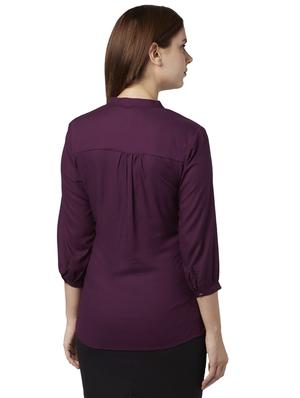 purple viscose regular top - 17710797 - Standard Image - 4