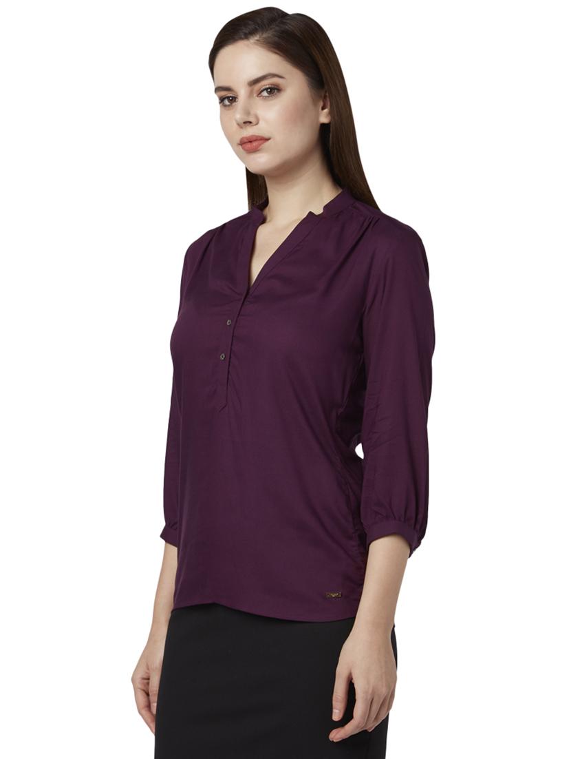 purple viscose regular top - 17710797 - Zoom Image - 2