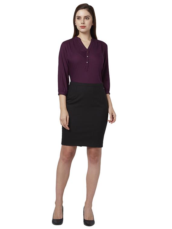 purple viscose regular top - 17710797 - Zoom Image - 5