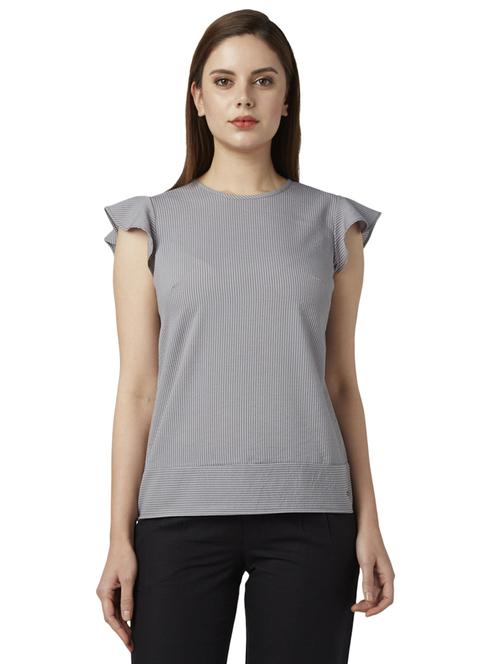 grey polyester regular top - 17710800 - Standard Image - 1