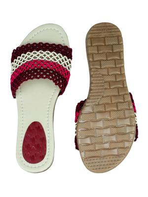 multi colored synthetic slip on sandals - 17710805 - Standard Image - 4