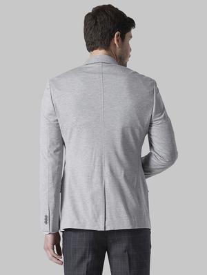 grey solid single breasted formal blazer - 17710823 - Standard Image - 3