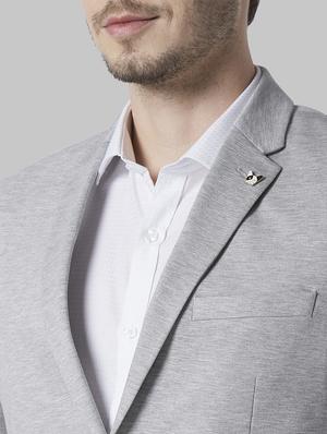 grey solid single breasted formal blazer - 17710823 - Standard Image - 5