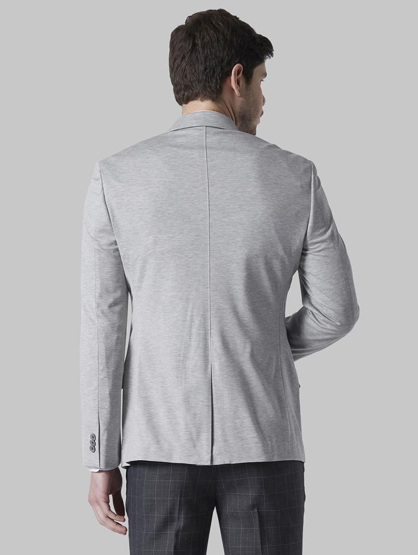 grey solid single breasted formal blazer - 17710823 - Zoom Image - 3