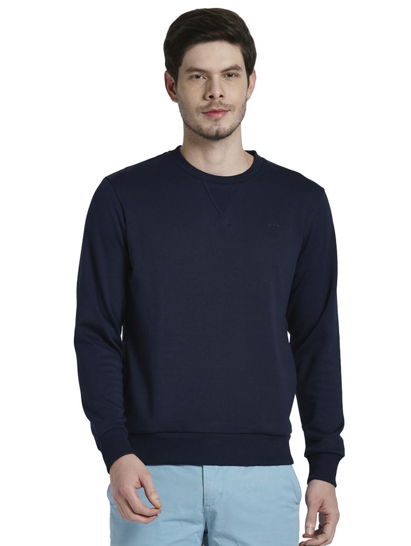 navy blue solid sweatshirt - 17710824 - Zoom Image - 1
