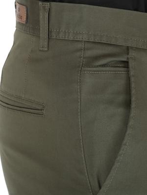 olive green solid flat front casual trouser - 17710827 - Standard Image - 5