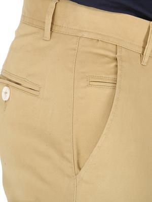 beige solid flat front casual trouser - 17710831 - Standard Image - 5