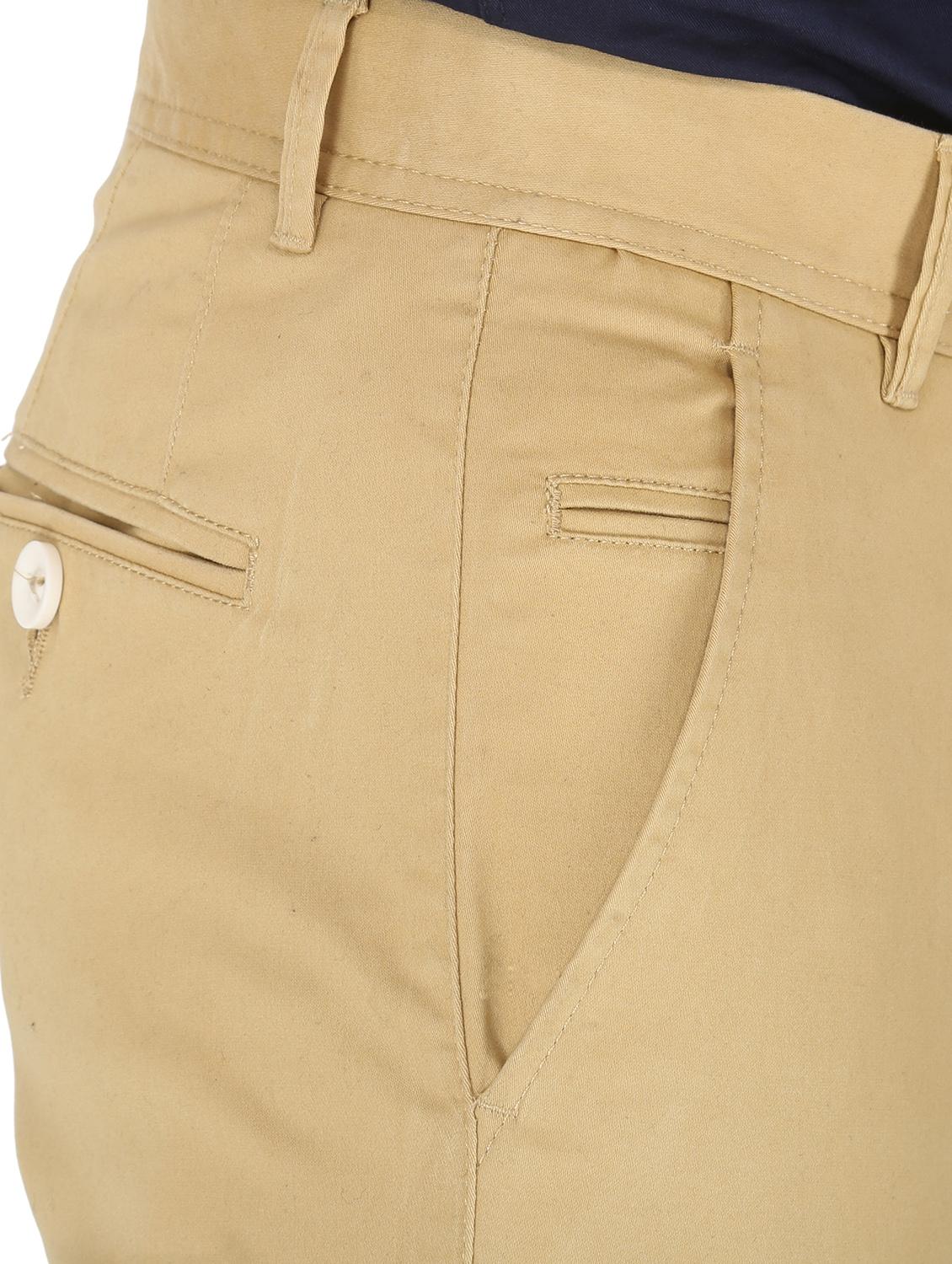 beige solid flat front casual trouser - 17710831 - Zoom Image - 5
