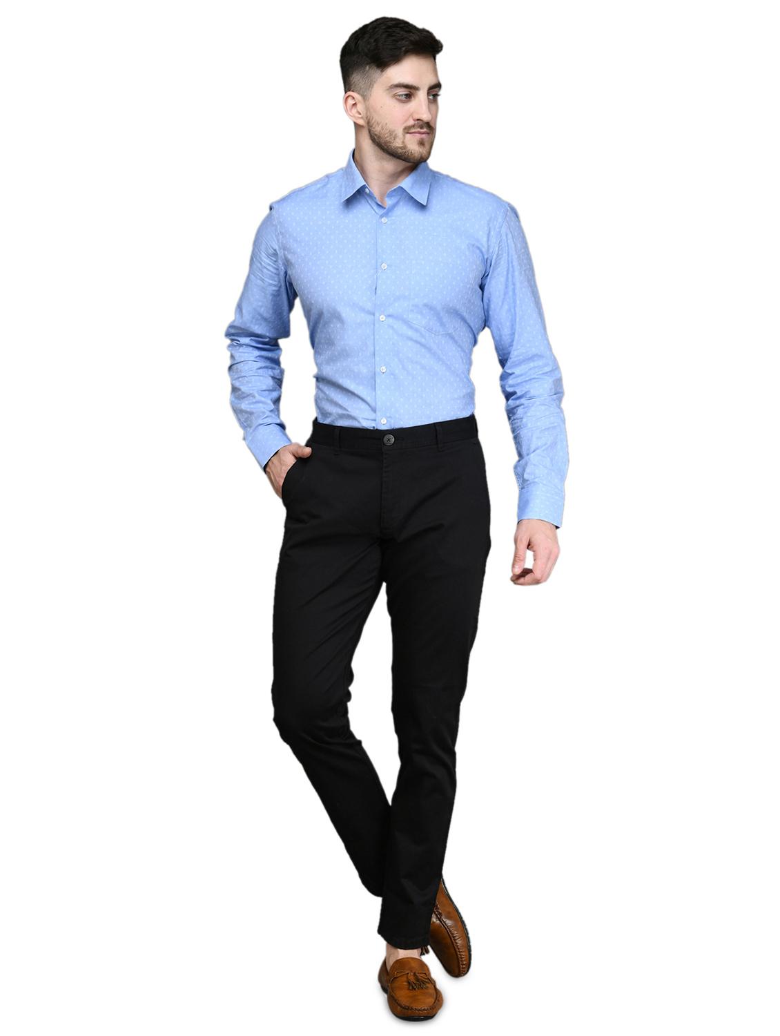 black solid flat front casual trouser - 17710832 - Zoom Image - 4