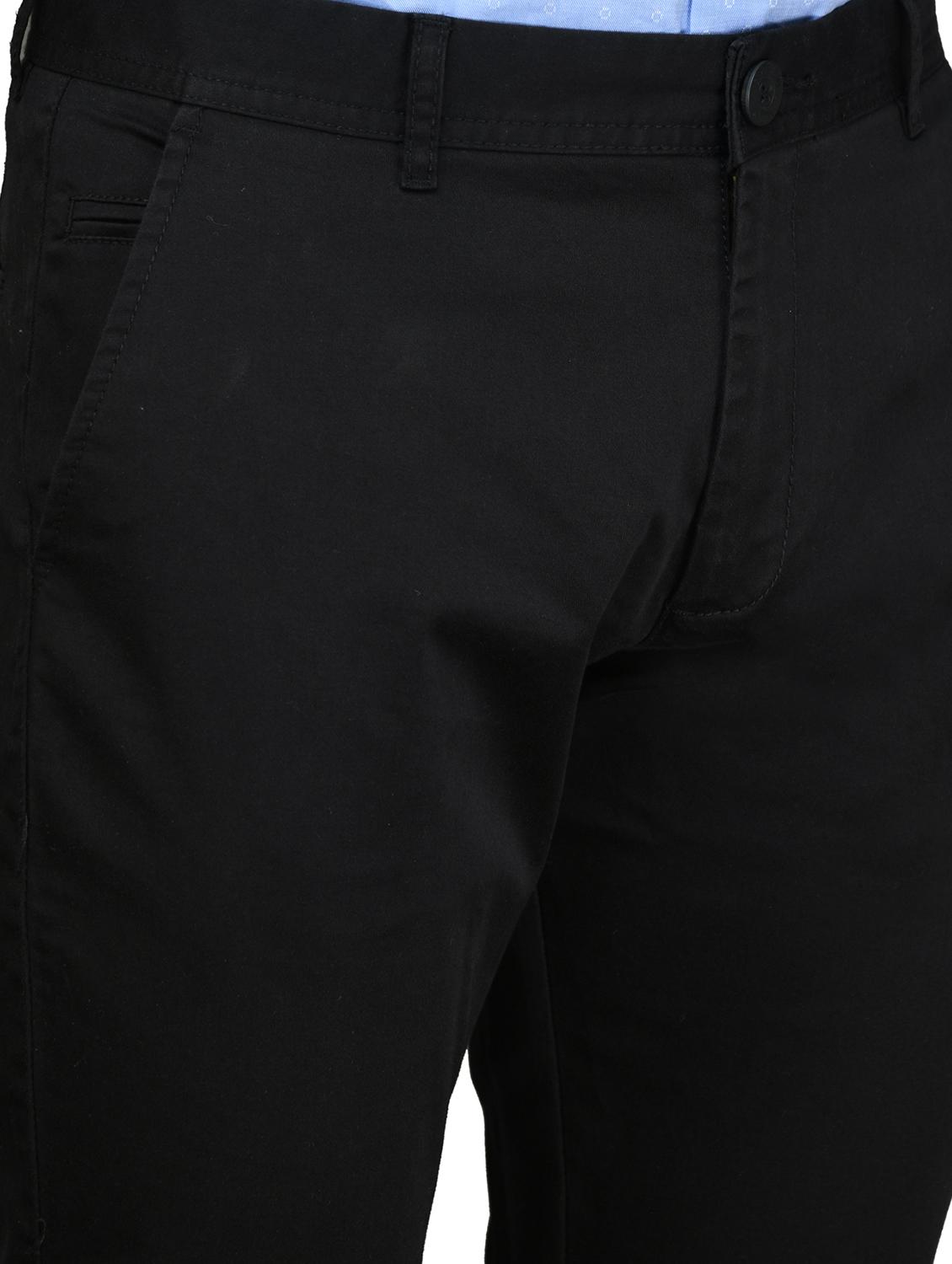 black solid flat front casual trouser - 17710832 - Zoom Image - 5