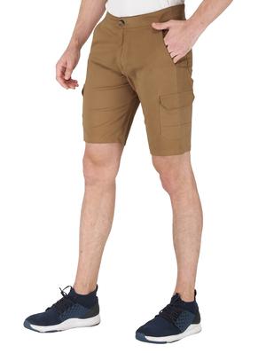 brown solid cargo shorts - 17710835 - Standard Image - 2