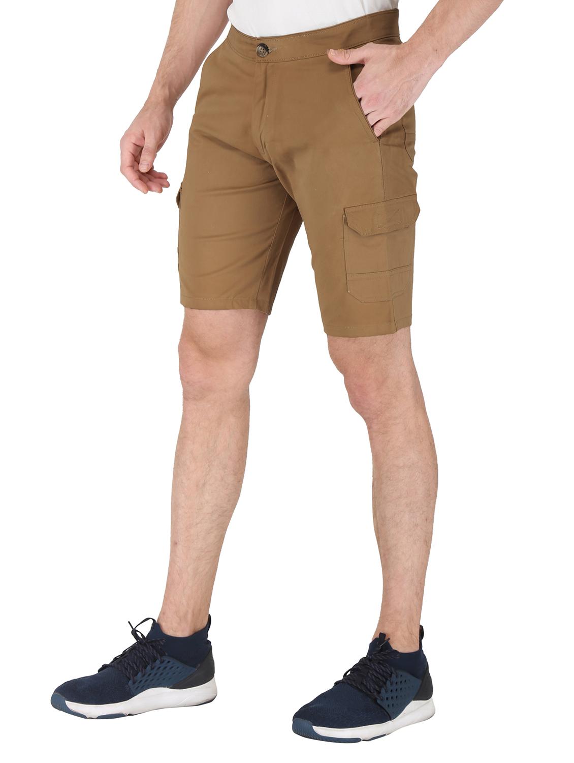 brown solid cargo shorts - 17710835 - Zoom Image - 2