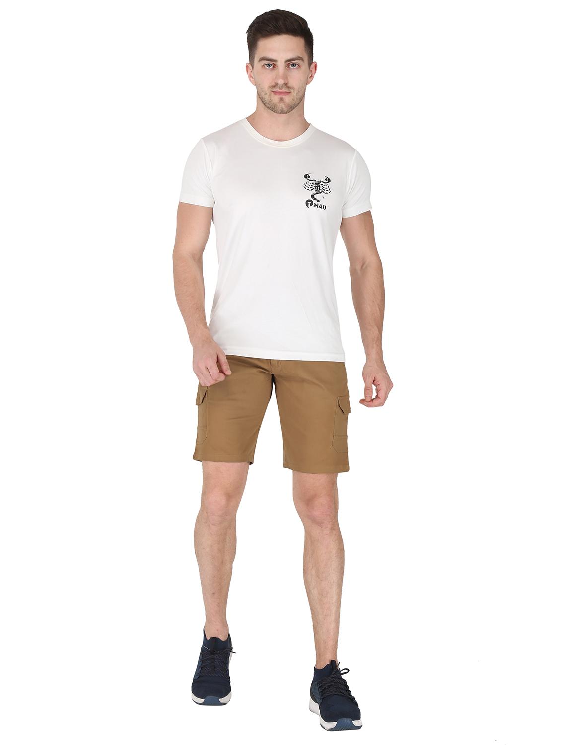 brown solid cargo shorts - 17710835 - Zoom Image - 4