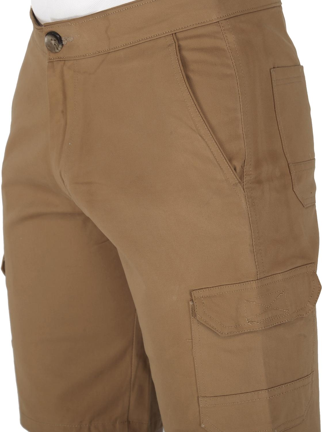 brown solid cargo shorts - 17710835 - Zoom Image - 5
