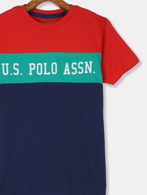 crew neck color block t-shirt - 17710997 - Standard Image - 3