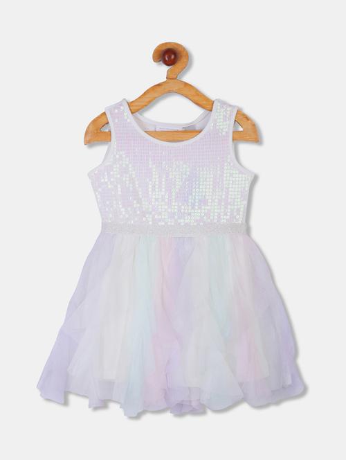 white solid frock - 17711052 - Standard Image - 1